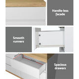 NNEDSZ 6 Chest of Drawers Cabinet Dresser Table Tallboy Storage Bedroom White