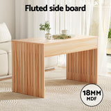 NNEDSZ Artiss Coffee Table Rectangle Fluted Side 100CM