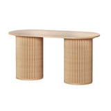 NNEDSZ Artiss Coffee Table Oval 100CM Pine Samuel