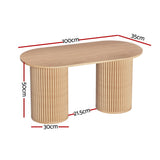 NNEDSZ Artiss Coffee Table Oval 100CM Pine Samuel