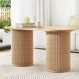 NNEDSZ Artiss Coffee Table Oval 100CM Pine Samuel