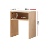 NNEDSZ Coffee Table Storage Shelf Fluted Side Pine