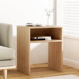 NNEDSZ Coffee Table Storage Shelf Fluted Side Pine