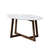 NNEDSZ Artiss Coffee Table Oval Marble Effect