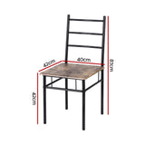 NNEDSZ Artiss Dining Table and Chairs Set 5PCS Industrial Wooden Metal Desk Walnut