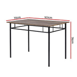NNEDSZ Artiss Dining Table and Chairs Set 5PCS Industrial Wooden Metal Desk Walnut