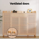 NNEDSZ Artiss Shoe Rack Cabinet with Shelves 26 Pairs Pine