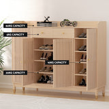 NNEDSZ Artiss Shoe Rack Cabinet with Shelves 26 Pairs Pine