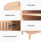 NNEDSZ Artiss Shoe Rack Cabinet with Shelves 26 Pairs Pine