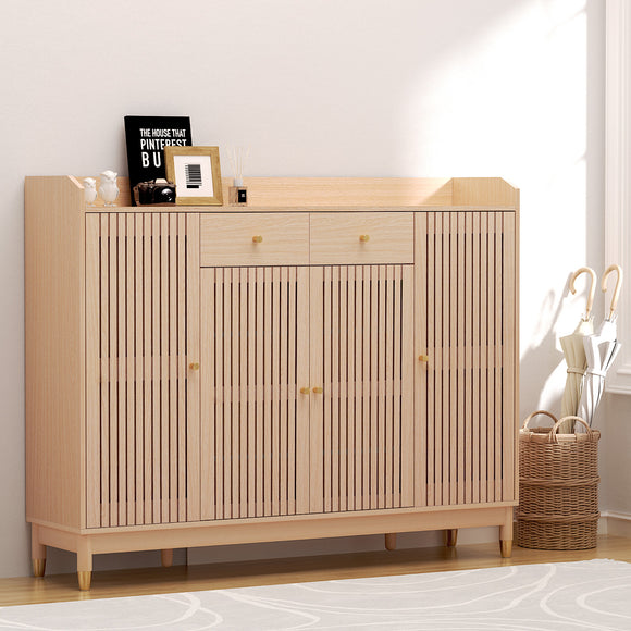 NNEDSZ Artiss Shoe Rack Cabinet with Shelves 26 Pairs Pine