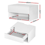 NNEDSZ Floating Bedside Table Nightstand Drawer White