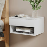 NNEDSZ Floating Bedside Table Nightstand Drawer White