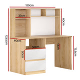 NNEDSZ Artiss Computer Desk Office Study Desks Table Bookshelf Drawer
