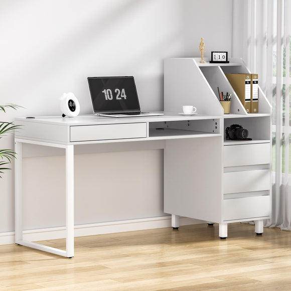 NNEDSZ Artiss Computer Desk Office Study Desks Table Drawer Bookshelf