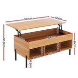 NNEDSZ Artiss Coffee Table Lift-top Oak