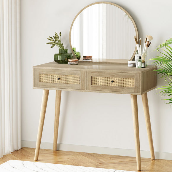 NNEDSZ Artiss Dressing Table Set Rattan Frances