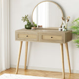 NNEDSZ Artiss Dressing Table Set Rattan Frances