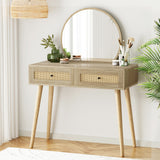 NNEDSZ Artiss Dressing Table Set Rattan Frances