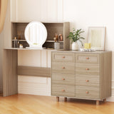 NNEDSZ Dressing Table Set Stool LED Mirror Pine