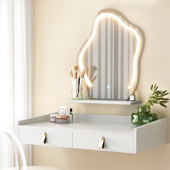 NNEDSZ Artiss Dressing Table Floating LED White Daphne