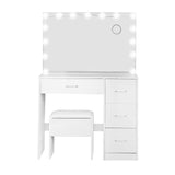 NNEDSZ Artiss Dressing Table Set Stool 15 Led Bulbs White Darcy