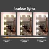 NNEDSZ Artiss Dressing Table Set Stool 15 Led Bulbs White Darcy