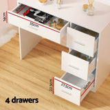NNEDSZ Artiss Dressing Table Set Stool 15 Led Bulbs White Darcy