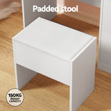 NNEDSZ Artiss Dressing Table Set Stool 15 Led Bulbs White Darcy