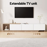 NNEDSZ Artiss TV Cabinet Entertainment Unit Stand Extendable White Oak
