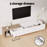 NNEDSZ Artiss TV Cabinet Entertainment Unit Stand Extendable White Oak