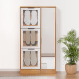 NNEDSZ Mirror Shoe Cabinet White Mesh