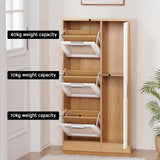 NNEDSZ Mirror Shoe Cabinet White Mesh