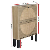 NNEDSZ Shoe Cabinet 2 Drawers Rattan 6 Pairs