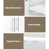 NNEDSZ 2 Door Buffet Sideboard Cupboard Cabinet Pantry White