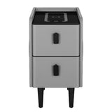NNEDSZ Artiss Smart Bedside Table 2 Drawers with Wireless Charging Ports LED Grey AIDA