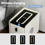 NNEDSZ Artiss Smart Bedside Table with Wireless Charging - AIDA White