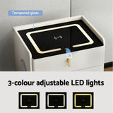 NNEDSZ Artiss Bedside Table Wireless Charging - ALMA White