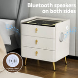 NNEDSZ Artiss Bedside Table Wireless Charging - ALMA White