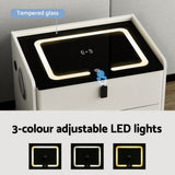 NNEDSZ Artiss Smart Bedside Table Wireless Charging - BESS White