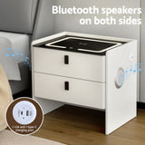 NNEDSZ Artiss Smart Bedside Table Wireless Charging - BESS White