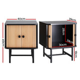 NNEDSZ Artiss Bedside Table with Sliding Doors BORIS