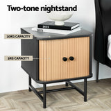 NNEDSZ Artiss Bedside Table with Sliding Doors BORIS