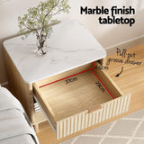 Artiss 2X Bedside Table Nightstand 1 Drawer Shelves Pine