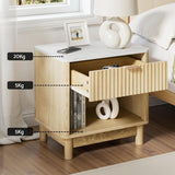 Artiss 2X Bedside Table Nightstand 1 Drawer Shelves Pine