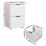 NNEDSZ Filing Cabinet Files Storage Office Shelves File Organiser White 2 Drawer