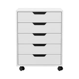NNEDSZ 5-Drawer Filing Cabinet Mobile Rolling Storage Cabinet Chest of Drawers Stand White