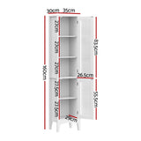 NNEDSZ Artiss Bathroom Storage Cabinet 160cm Tall Slim Floor Cupboard Toilet Glass Door White
