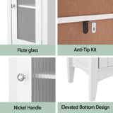 NNEDSZ Artiss Bathroom Storage Cabinet 160cm Tall Slim Floor Cupboard Toilet Glass Door White