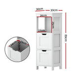 NNEDSZ Artiss Bathroom Storage Cabinet 89cm Floor Toilet Drawer Bedroom Organizer Standing White
