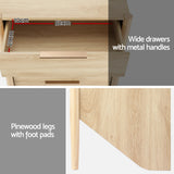 NNEDSZ Artiss 4 Chest of Drawers Tallboy - INEZ Pine